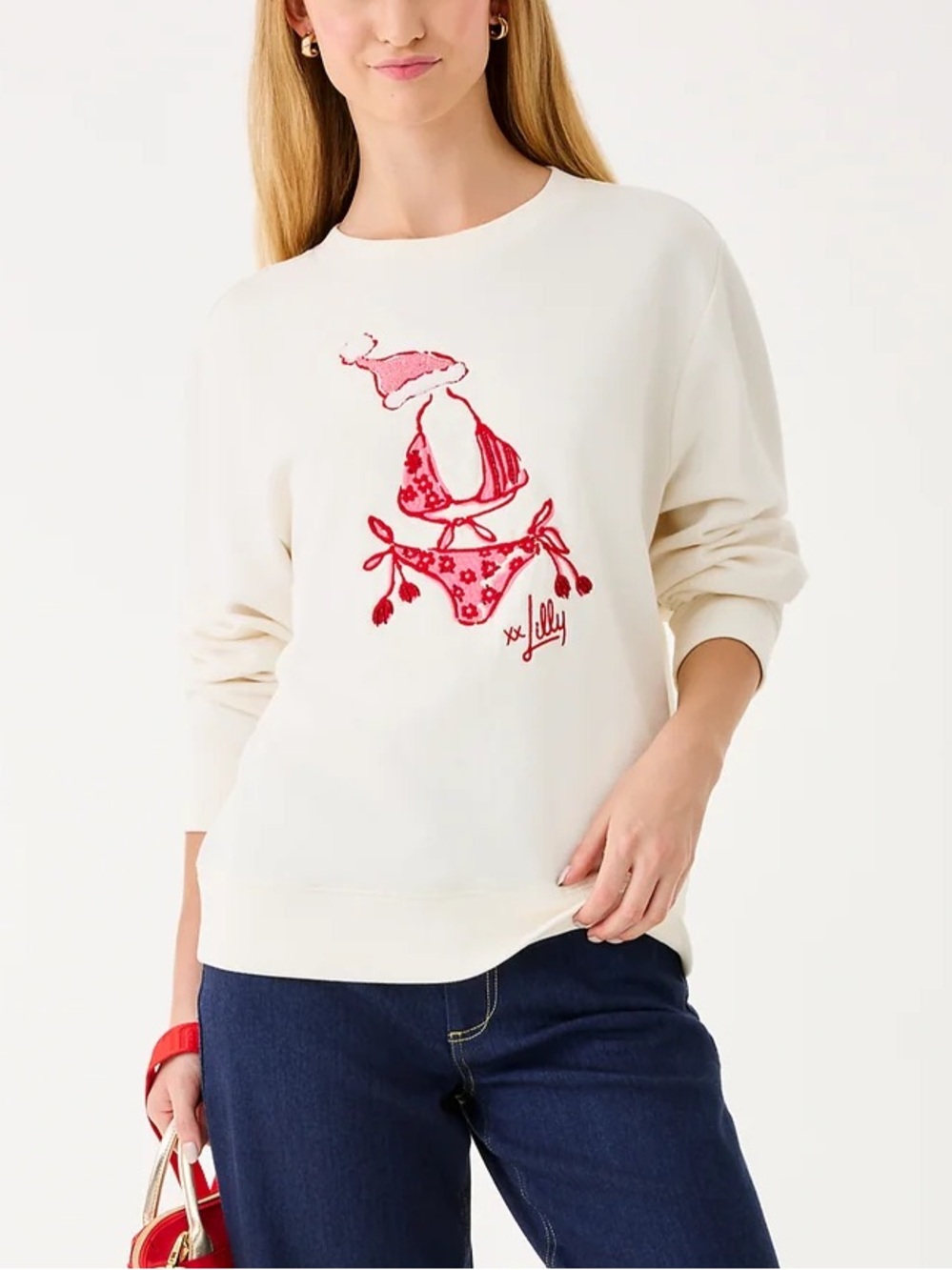 Lilly Pulitzer Ballad Long Sleeve Sweatshirt Coconut Large NWT
